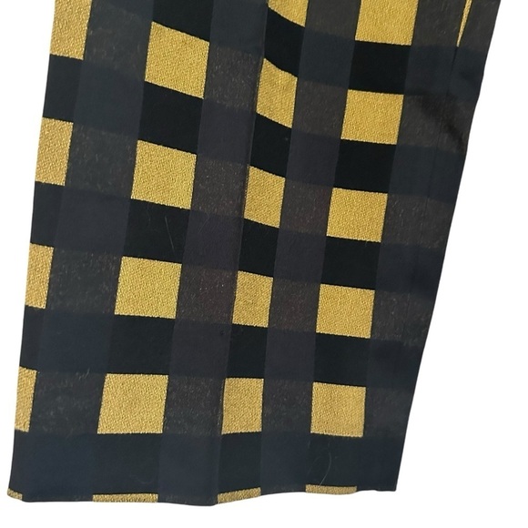 STINE GOYA JELENA YELLOW CHECKED TROUSER PANTS SIZE XS - Picture 7 of 13